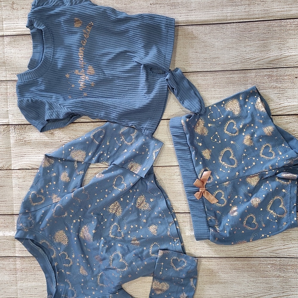 Heart and stars Pajama Set with 3 piece set